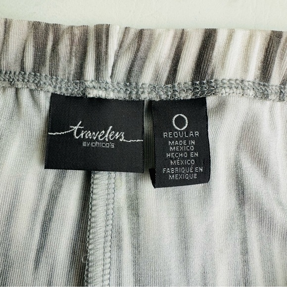 Travelers By Chico's Straight Leg Trouser Pant Pull On Gray Silver White Sz 0  S - Picture 6 of 9